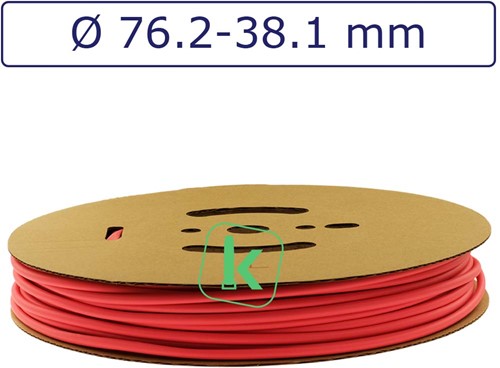 Krimpkous 76,2-38,1 mm Felrood Dunwandig krimpverhouding 2:1 (Rol 15 meter)