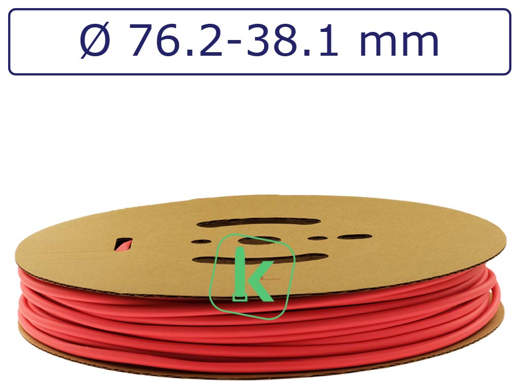 Krimpkous Rood 76,2-38,1 mm Felrood Dunwandig krimpverhouding 2:1 (Rol 15 meter) - PRO-TIE®