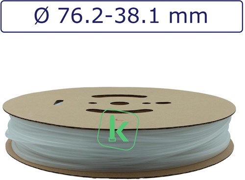Krimpkous 76,2-38,1 mm Transparant Dunwandig krimpverhouding 2:1 (Rol 15 meter) (Rol 15 meter)