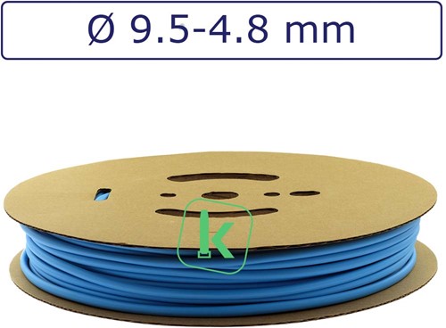 Krimpkous 9,5-4,8 mm Felblauw Dunwandig krimpverhouding 2:1 (Rol 75 meter)