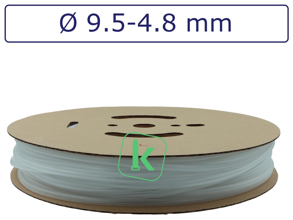Krimpkous Transparant 9,5-4,8 mm Transparant Dunwandig krimpverhouding 2:1 (Rol 100 meter) - PRO-TIE®