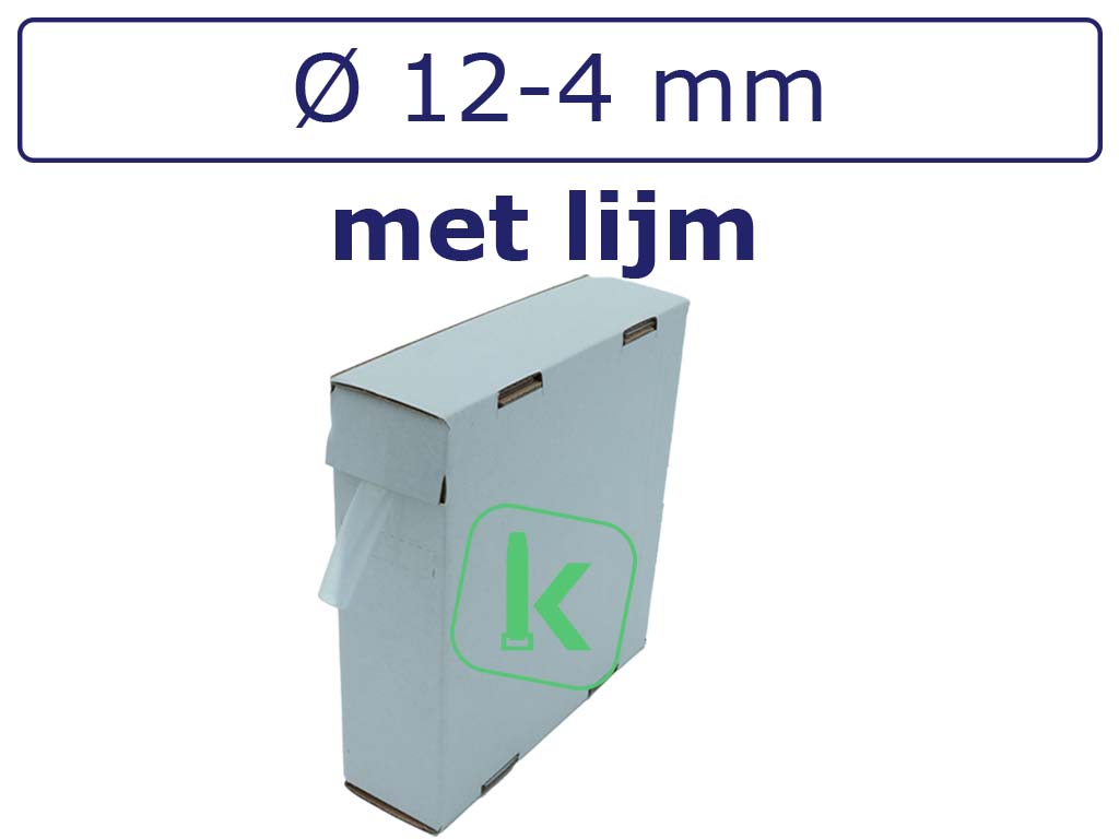 Krimpkous met Lijm Transparant 12-4 mm Transparant Dunwandig krimpverhouding 3:1 (Box 5 meter) - PRO-TIE®