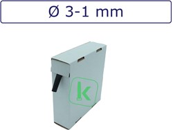 Krimpkous 3-1 mm Zwart UV Dunwandig krimpverhouding 3:1 (Box 15 meter)