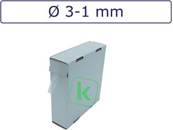 Krimpkous met Lijm 3-1 mm Transparant Dunwandig krimpverhouding 3:1 (Box 10 meter)
