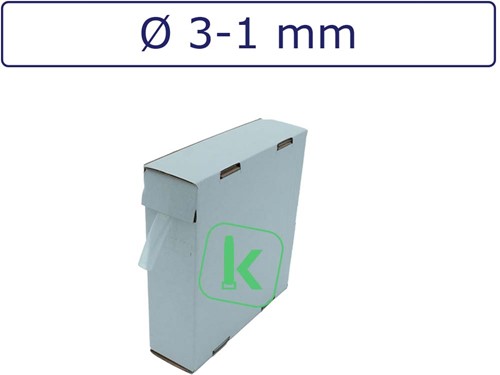 Krimpkous 3-1 mm Transparant  Dunwandig krimpverhouding 3:1 (Box 15 meter)