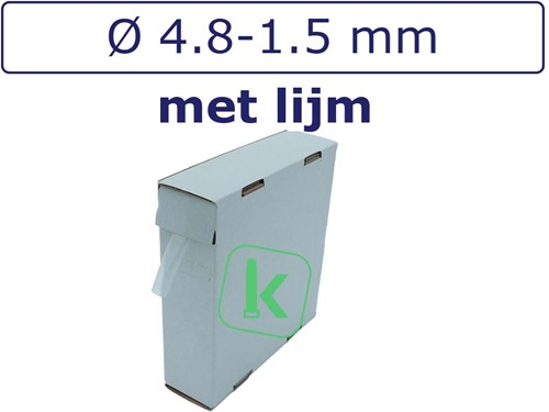 Krimpkous met Lijm 4,8-1,6 mm Transparant Dunwandig krimpverhouding 3:1 (Box 4 meter)