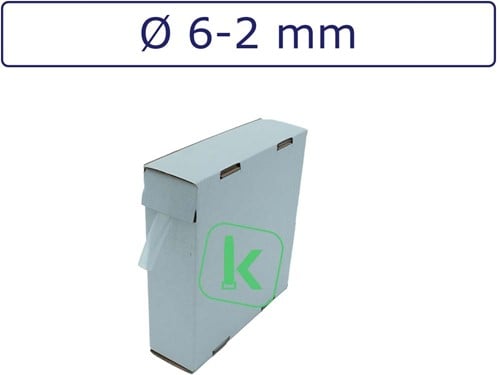 Krimpkous 6-2 mm Transparant  Dunwandig krimpverhouding 3:1 (Box 10 meter)