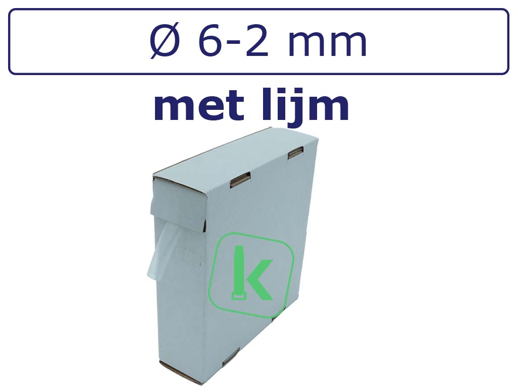 Krimpkous met Lijm Transparant 6-2 mm Transparant Dunwandig krimpverhouding 3:1 (Box 3,5 meter) - PRO-TIE®