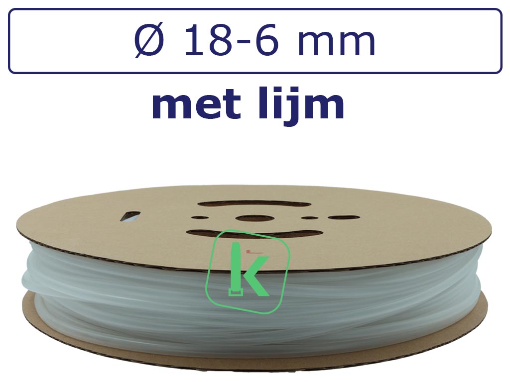 Krimpkous met Lijm Transparant 18-6 mm Transparant Dunwandig krimpverhouding 3:1 (Rol 25 meter) - PRO-TIE®
