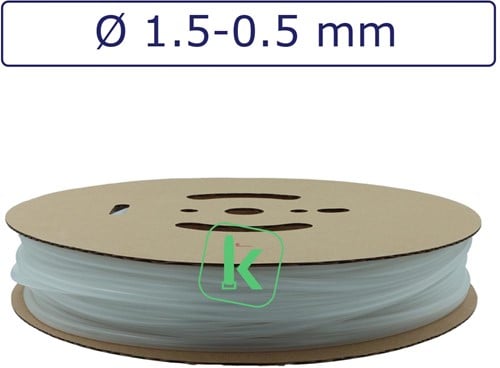 Krimpkous 1,5-0,5 mm Transparant  Dunwandig krimpverhouding 3:1 (Rol 200 meter)