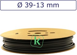 Krimpkous met Lijm 39-13 mm Zwart UV Dunwandig krimpverhouding 3:1 (Rol 30 meter)