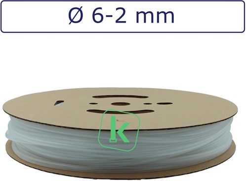 Krimpkous 6-2 mm Transparant  Dunwandig krimpverhouding 3:1 (Rol 100 meter)