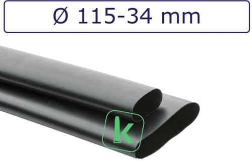 Krimpkous met Lijm 115-34 mm Zwart UV Middelwandig krimpverhouding 4:1 (Stuk 1 meter)