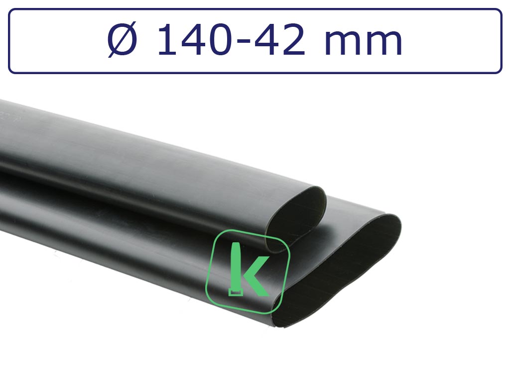 Krimpkous met Lijm Zwart 140-42 mm Zwart UV Middelwandig krimpverhouding 4:1 (Stuk 1 meter) - PRO-TIE®