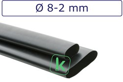 Krimpkous met Lijm 8-2 mm Zwart UV Middelwandig krimpverhouding 3:1 (Stuk 1 meter)