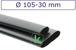 Krimpkous met Lijm 105-30 mm Zwart UV Dikwandig krimpverhouding 3:1 (Stuk 1 meter)
