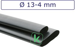 Krimpkous met Lijm 13-4 mm Zwart UV Dikwandig krimpverhouding 3:1 (Stuk 1 meter)