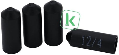 Krimpkous Eindkap Einddop met Lijm 12-4 mm Zwart UV bestendig