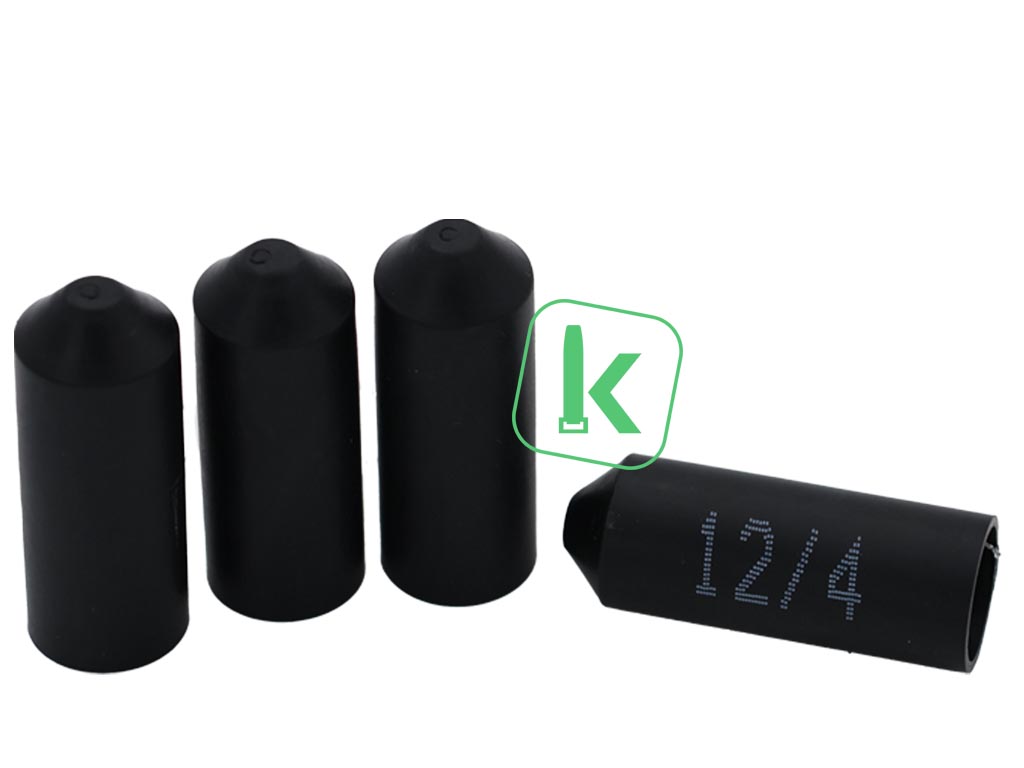 Krimpkous Eindkap Einddop met Lijm 12-4 mm Zwart UV bestendig - PRO-TIE®