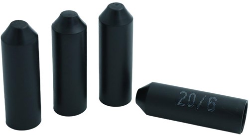 Krimpkous Eindkap Einddop met Lijm 20-6 mm Zwart UV bestendig -2