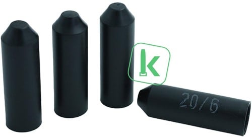 Krimpkous Eindkap Einddop met Lijm 20-6 mm Zwart UV bestendig
