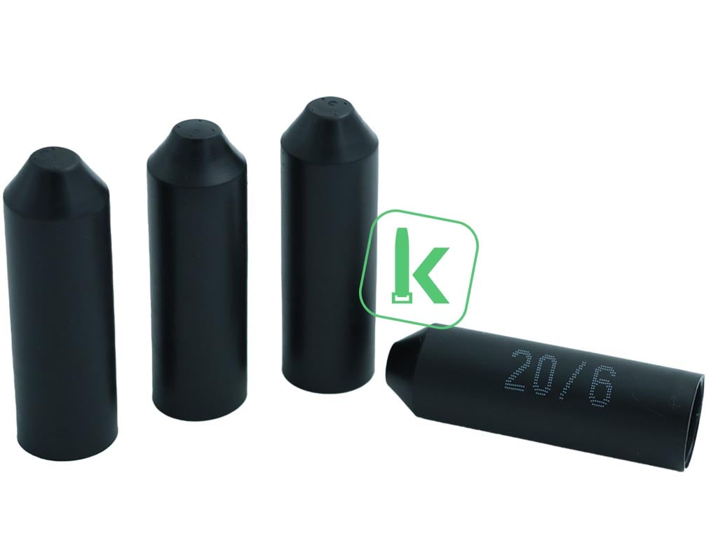 Krimpkous Eindkap Einddop met Lijm 20-6 mm Zwart UV bestendig - PRO-TIE®