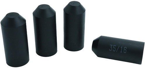 Krimpkous Eindkap Einddop met Lijm 35-16 mm Zwart UV bestendig -2