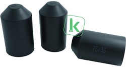 Krimpkous Eindkap Einddop met Lijm 75-36 mm Zwart UV bestendig 