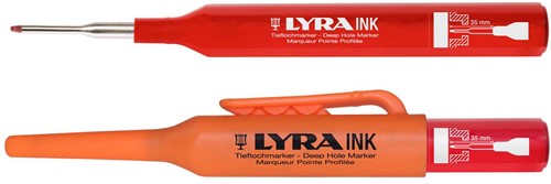 LYRA INK Merkstift / Diepgatstift Voor Diepe Gaten - Kleur Rood -2