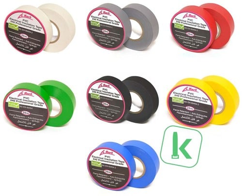 Le Mark PVC isolatie  tape - 19 mm breed - 7 kleuren mix (7 rollen á 20 meter)