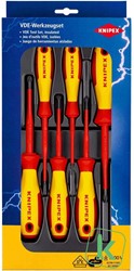 KNIPEX (00 20 12 V04) Schroevendraaierset Sleuf / Kruiskop 6-delig VDE 