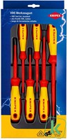 KNIPEX (00 20 12 V02) Schroevendraaierset Sleuf / Kruiskop 6-delig VDE 