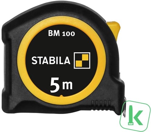 STABILA Rolbandmaat / Rolmaat  5 meter BM100 (19568)  | Kabelbinders.nl