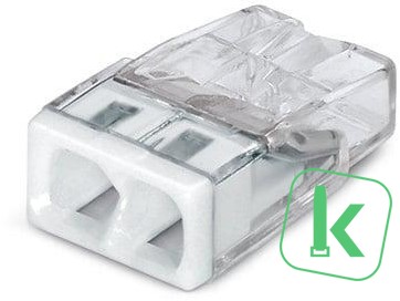 WAGO (2273-202) Lasklem 2-voudig Max. 2,5mm2, Transparant (Doos 100 stuks)
