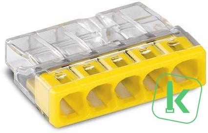 WAGO (2273-205) Lasklem 5-voudig Max. 2,5mm2, Transparant (Doos 100 stuks)