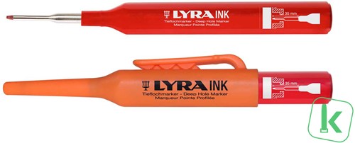 LYRA INK Merkstift / Diepgatstift Voor Diepe Gaten - Kleur Rood 