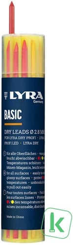 LYRA DRY Stiftjes Assorti -  Zwart / Rood / Geel 12 Stuks (4499401) (Koker 12 stuks)
