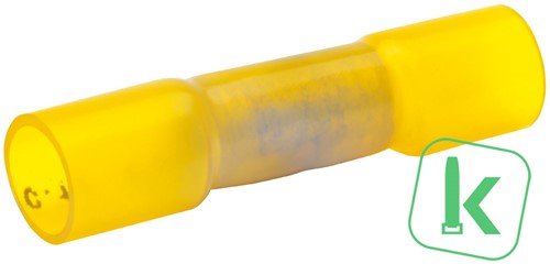 Klauke (700WS) Stootverbinder met krimpkous met Lijm 6mm² Geel geïsoleerd (Zak 100 stuks)