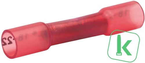 Klauke (670WS) Stootverbinder met krimpkous met lijm 1mm Rood geïsoleerd (Zak 100 stuks) (Zak 100 stuks)