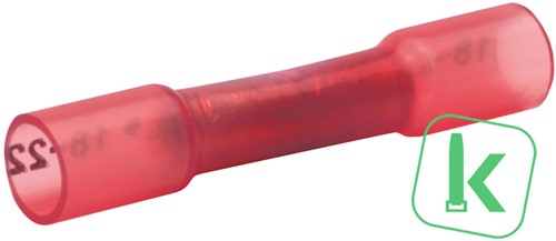 Klauke (670WS) Stootverbinder met krimpkous met lijm 1mm² Rood geïsoleerd (Zak 100 stuks)