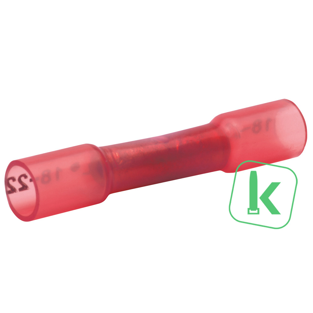 Klauke (670WS) Stootverbinder met Krimpkous met Lijm Rood 1mm² Rood geïsoleerd (Zak 100 stuks) - Klauke