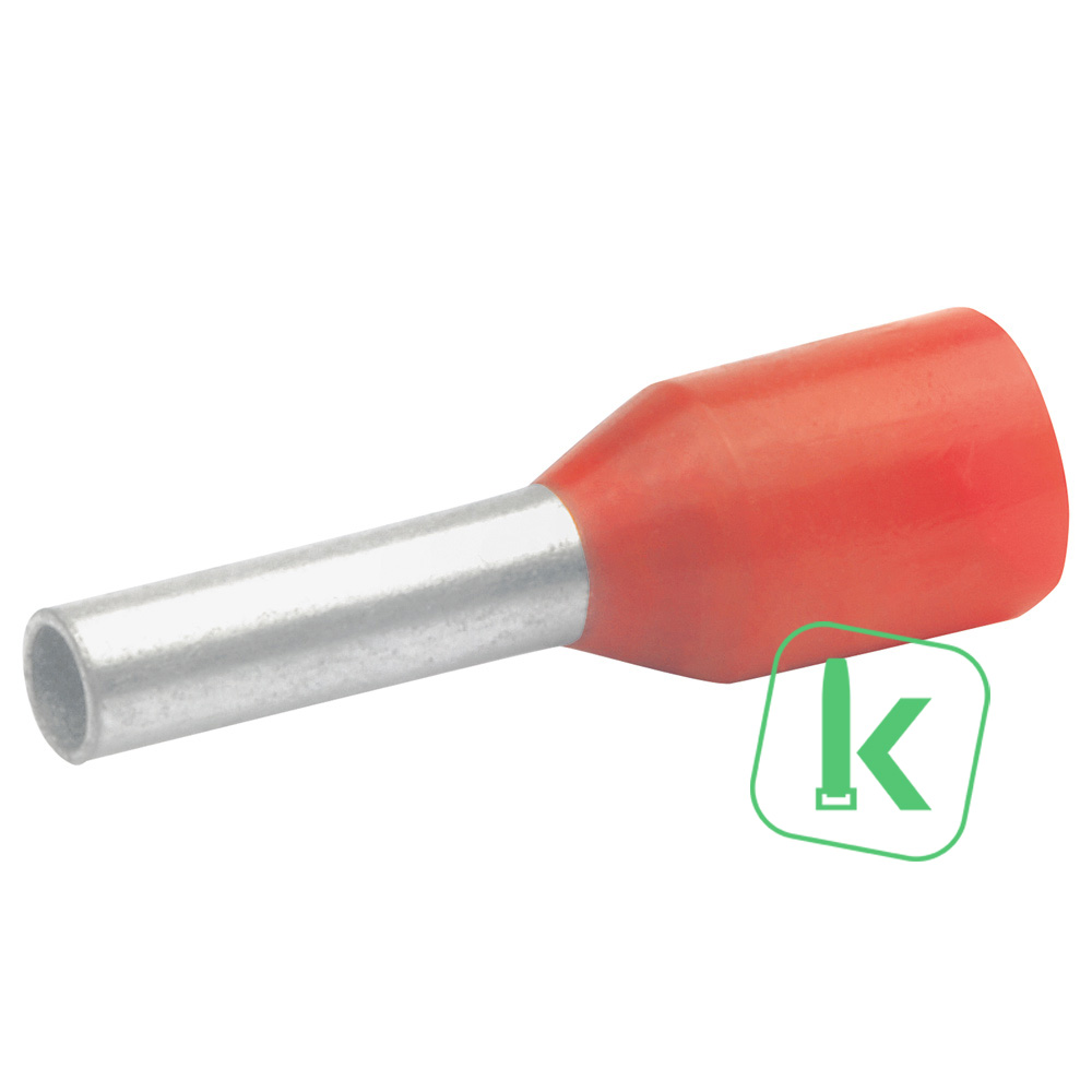 Klauke (471/8) Adereindhuls 1mm² Geïsoleerd / Hulslengte 8 mm Rood (Zak 100 stuks)
