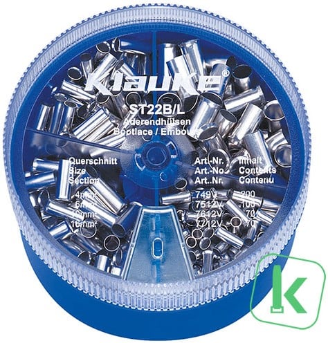 Klauke (ST 22 B) Assortiment / Strooidoos Adereindhulzen 4 - 16mm²  Ongeïsoleerd (Box 440 stuks)