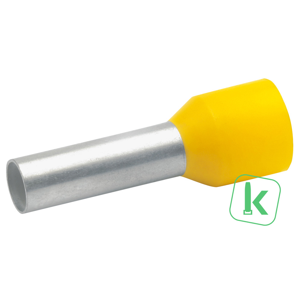 Klauke (475/12) Adereindhuls 6mm² Geïsoleerd / Hulslengte 12 mm Geel (Zak 100 stuks)