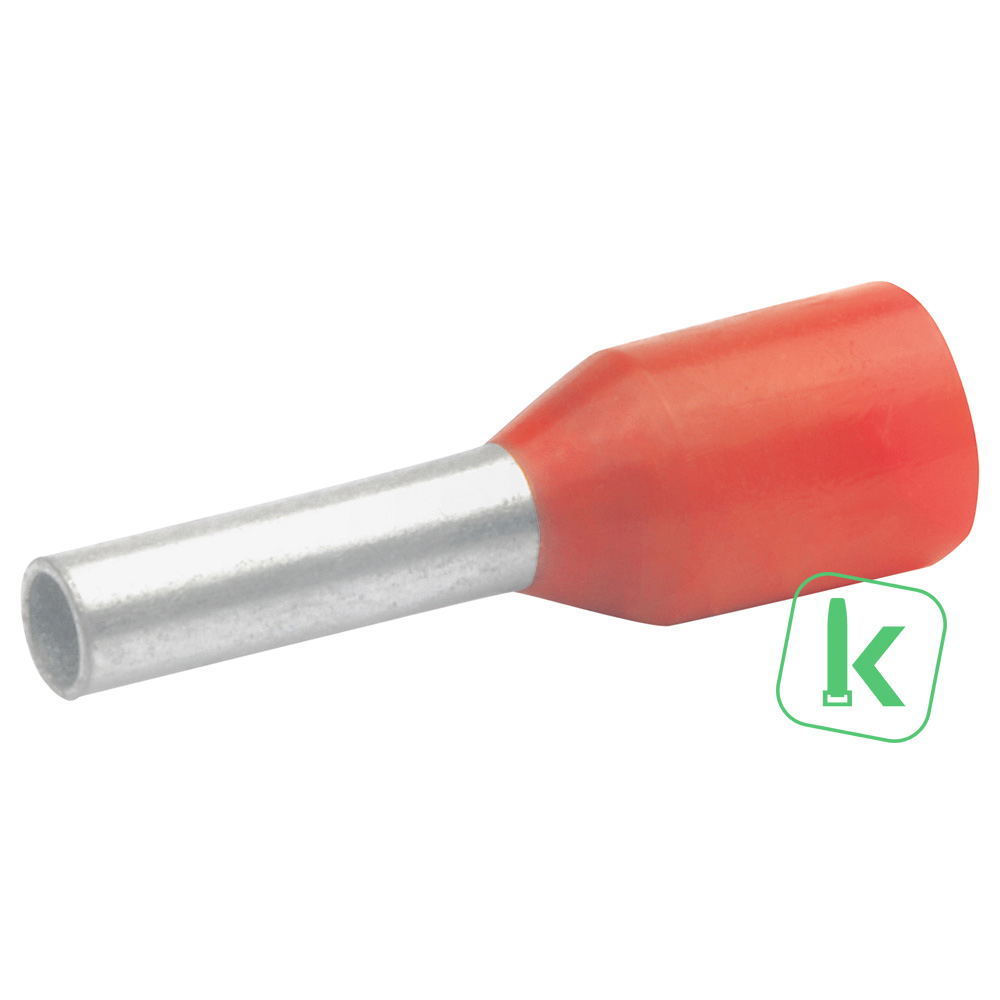 Klauke (476/12) Adereindhuls 10mm² Geïsoleerd / Hulslengte 12 mm Rood (Zak 100 stuks)