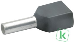 Klauke (872/8)  Twin - Adereindhuls 1,5mm Geïsoleerd / Hulslengte 8 mm Zwart  (Zak 100 stuks)