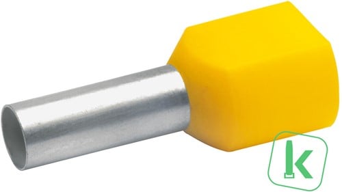 Klauke (875/14) Twin - Adereindhuls 6mm² Geïsoleerd / Hulslengte 14 mm Geel (Zak 100 stuks)