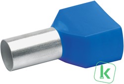 Klauke (877/14)  Twin - Adereindhuls 16mm Geïsoleerd / Hulslengte 14 mm Blauw  (Zak 100 stuks)