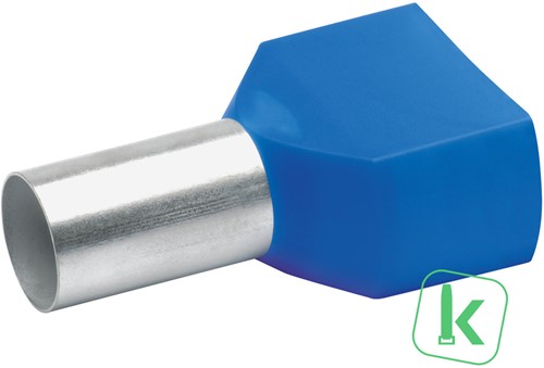 Klauke (877/14) Twin - Adereindhuls 16mm² Geïsoleerd / Hulslengte 14 mm Blauw (Zak 100 stuks)