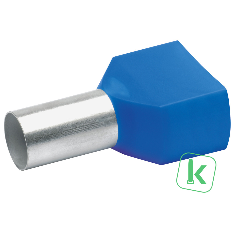 Klauke (877/14) Twin - Adereindhuls 16mm² Geïsoleerd / Hulslengte 14 mm Blauw (Zak 100 stuks)
